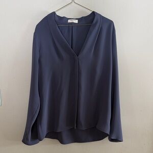 Aritzia Classic Navy Blouse